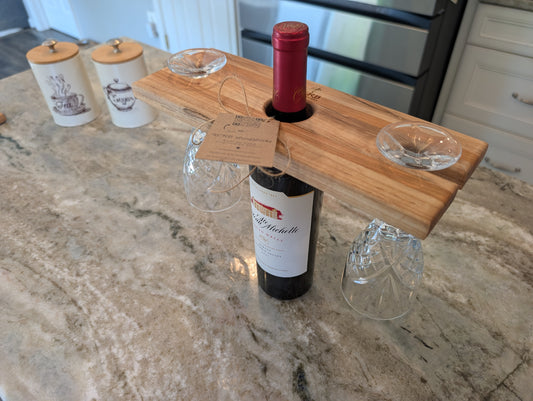 Wine Bottle & Glass Caddy – Ambrosia Maple & Cherry