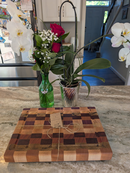 Color End Grain Cutting Board with Juice groove (#143)