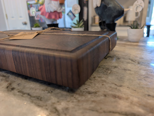 End Grain Walnut Butcher Block with Juice Groove (#352)