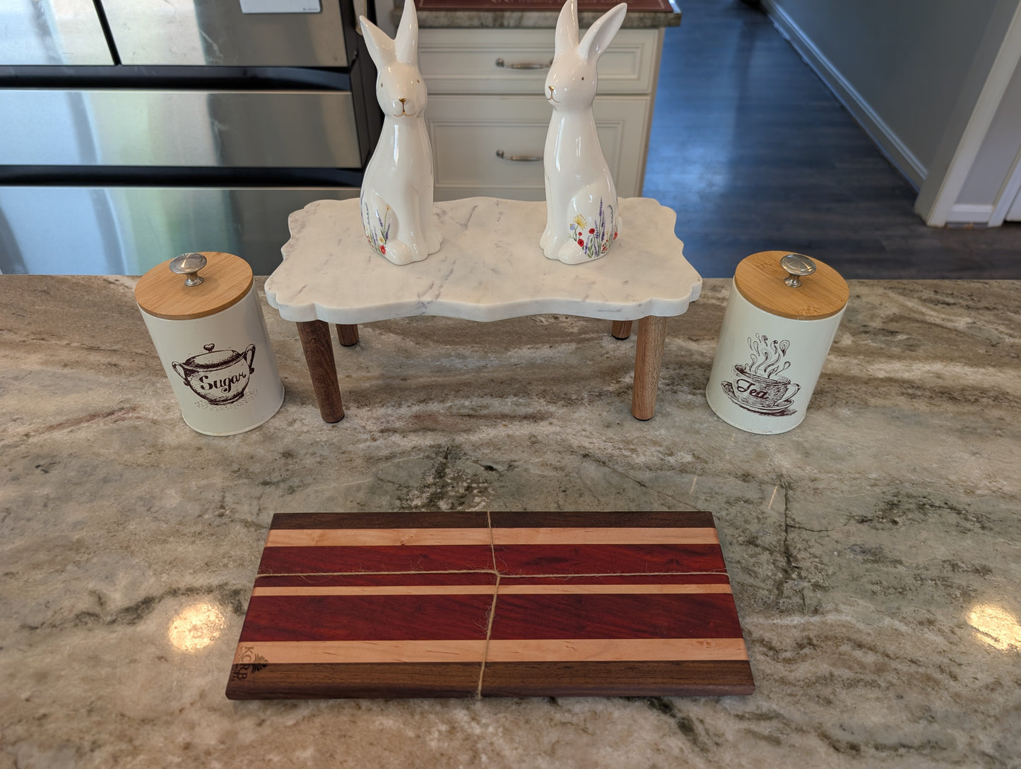 Bread Serving & Cutting Board – Ambrosia Maple, Padauk & Walnut (#341)
