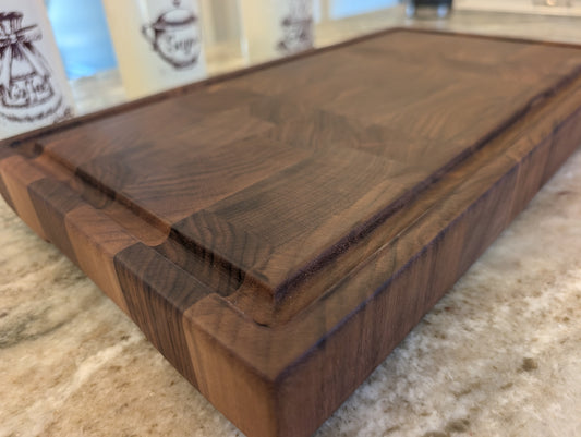 End Grain Walnut Butcher Block with Juice Groove (#336)