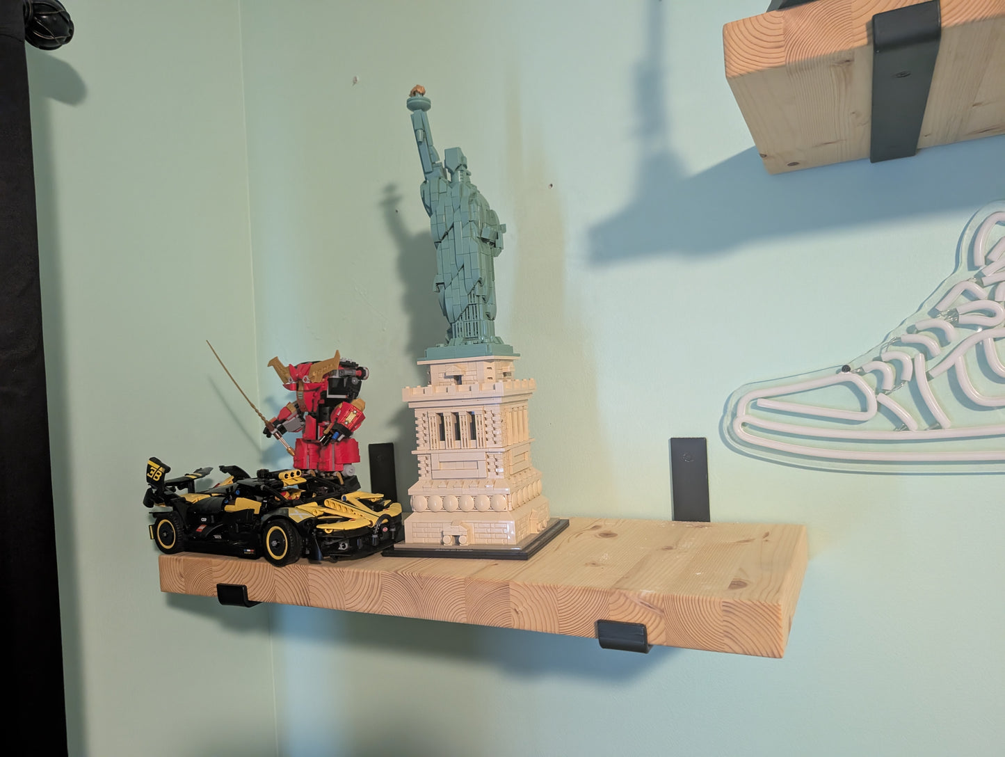 Handcrafted Hanging Shelf with End Grain Exposed (#201)