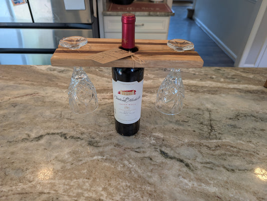 Wine Bottle & Glass Caddy – Ambrosia Maple & Walnut