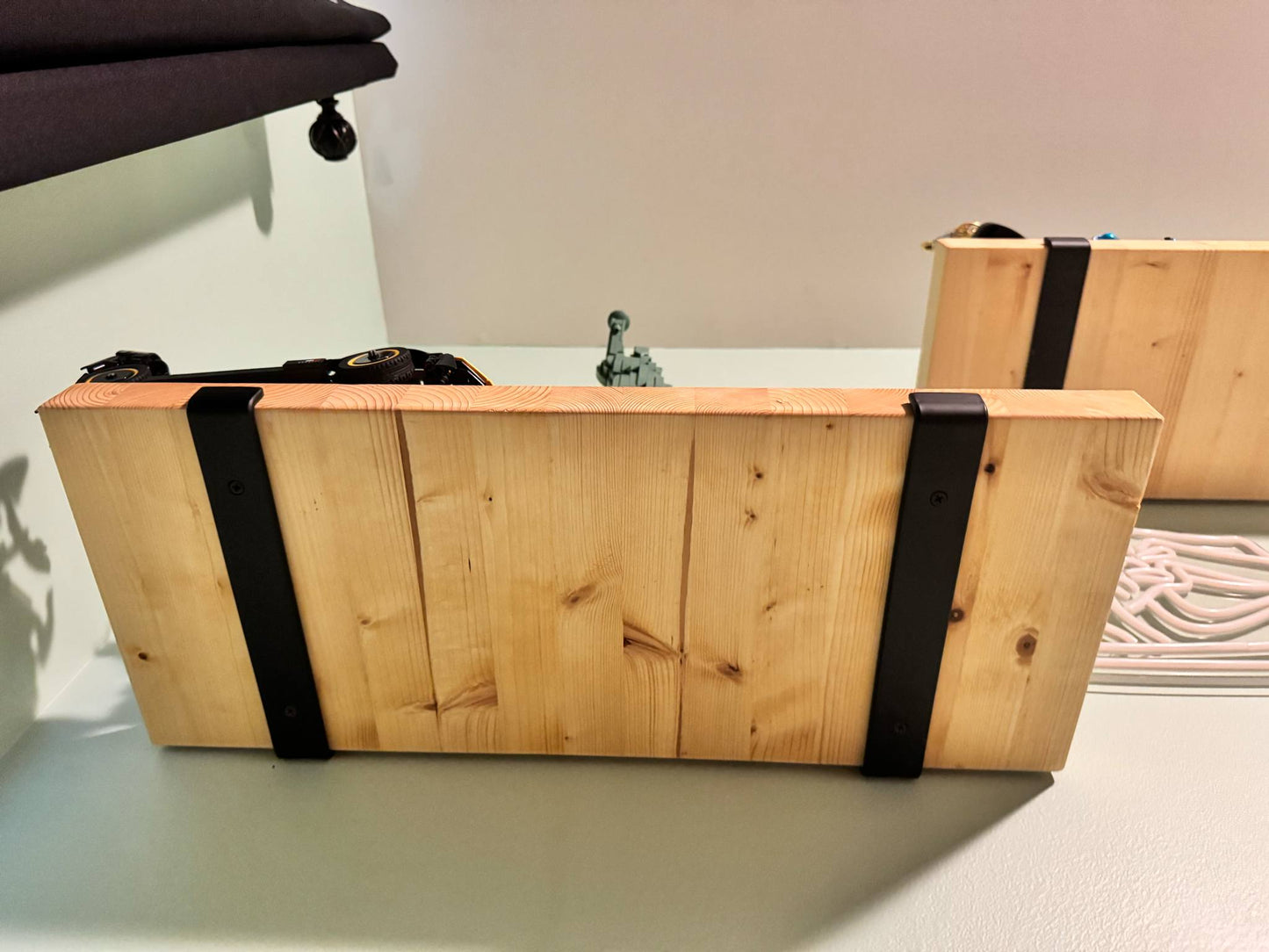 Handcrafted Hanging Shelf with End Grain Exposed (#201)