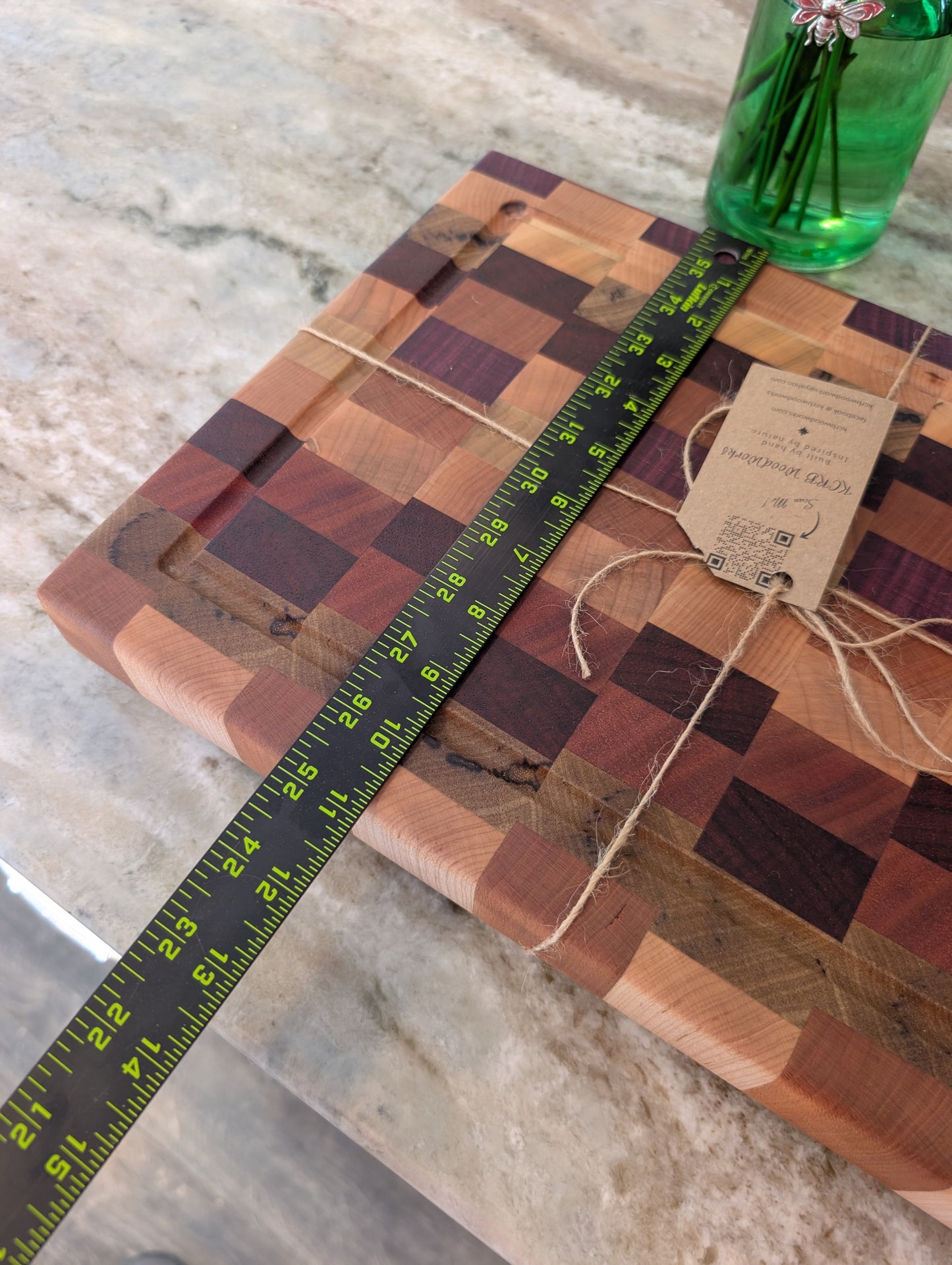 Color End Grain Cutting Board with Juice groove (#143)