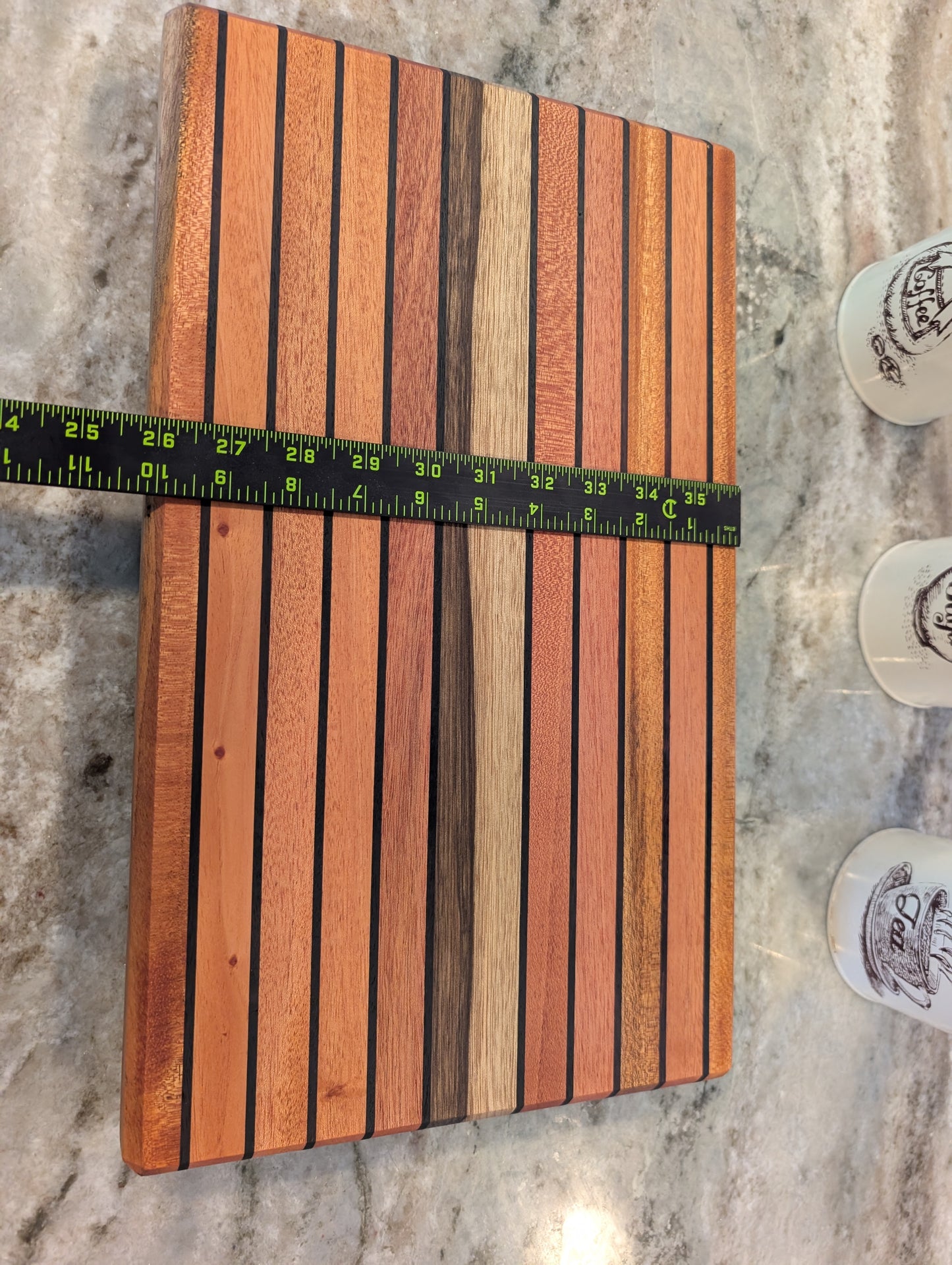 African Mahogany, Wenge & Zebrawood Cutting Board (#344)