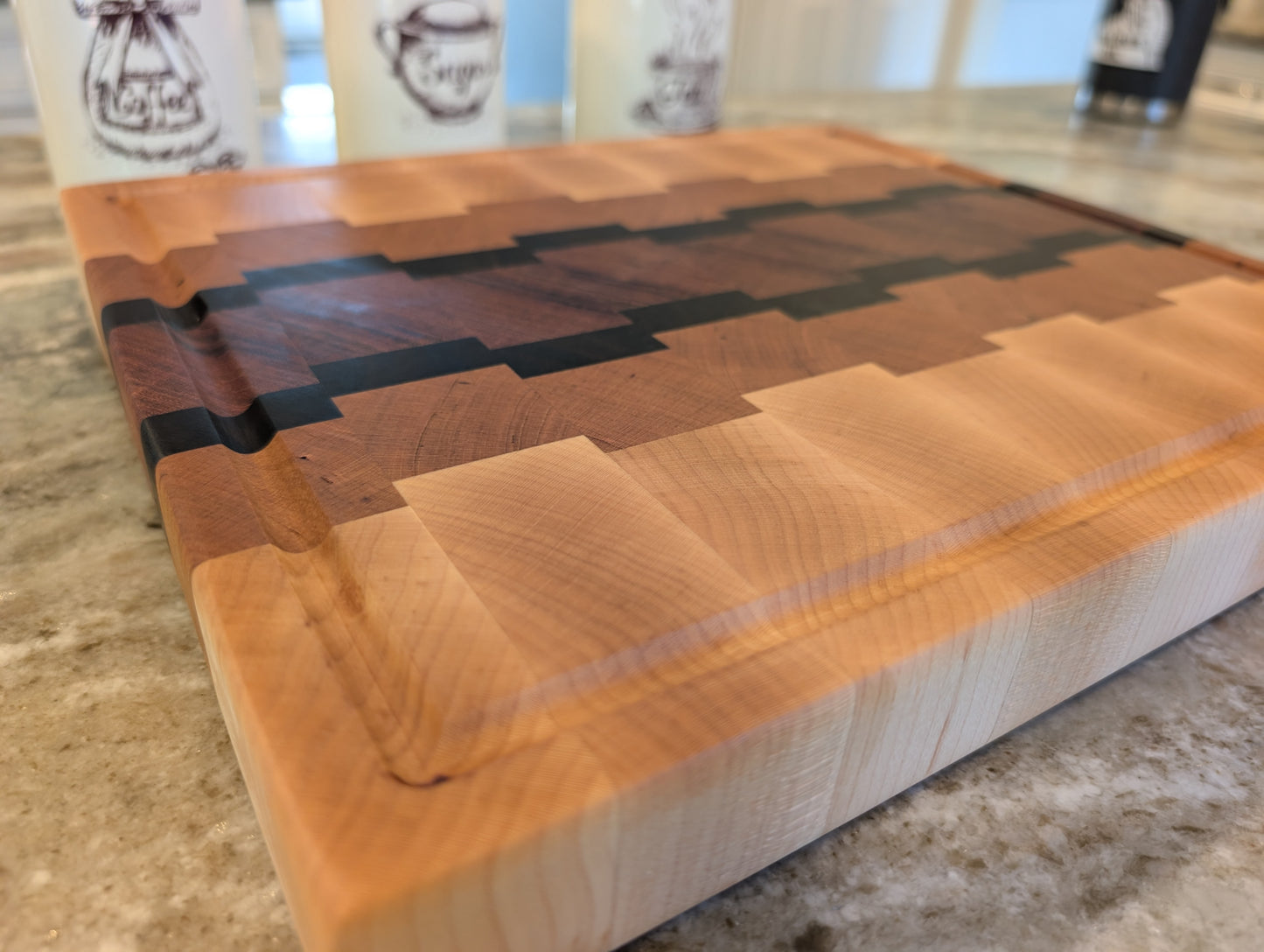 End Grain Maple, Cherry, Wenge and Walnut Butcher Block (#349)