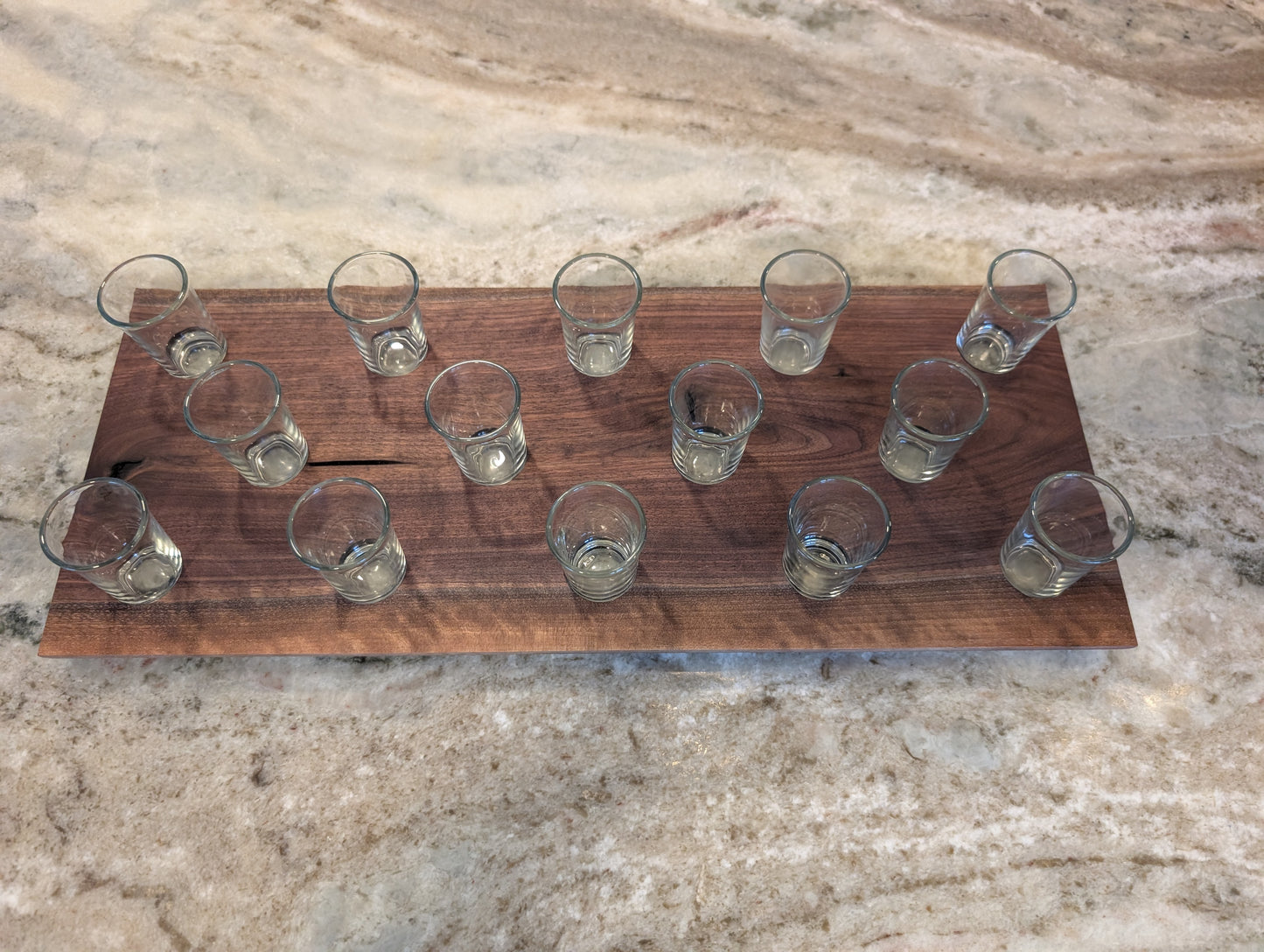 Walnut Shot Serving Tray (#404)