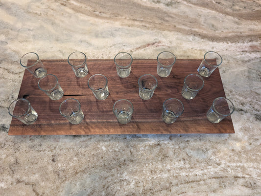 Walnut Shot Serving Tray (#404)