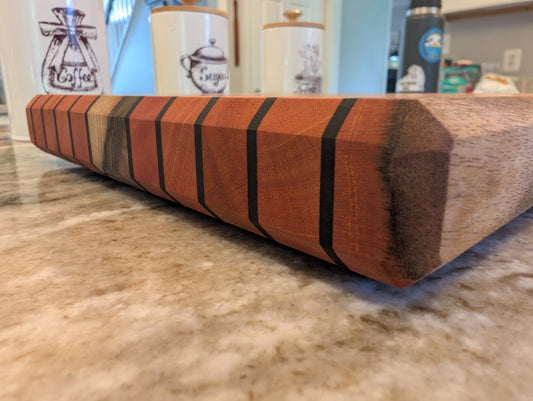 African Mahogany, Wenge & Zebrawood Cutting Board (#344)