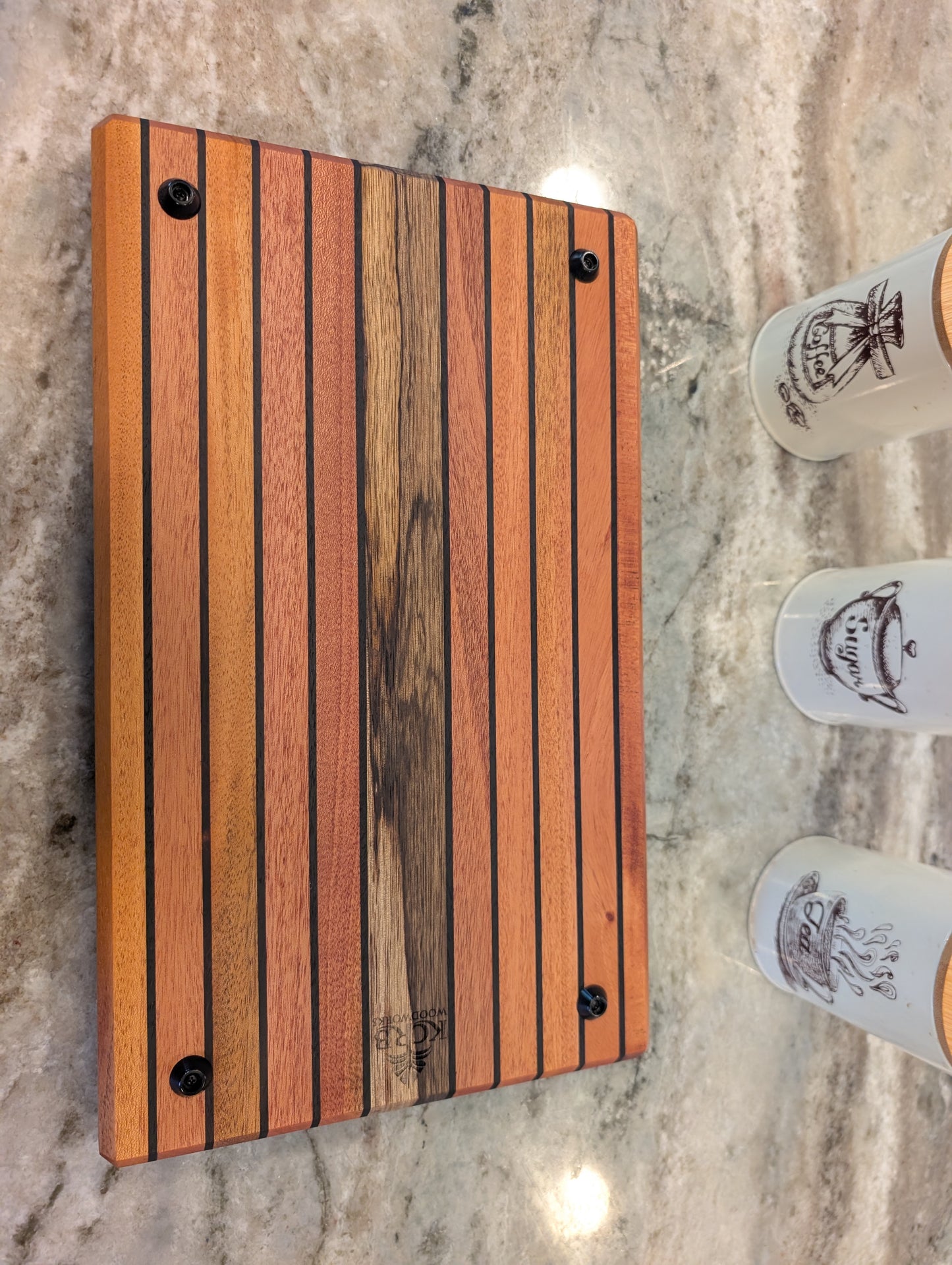 African Mahogany, Wenge & Zebrawood Cutting Board (#344)