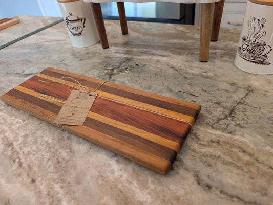Bread Serving & Cutting Board – Walnut, Maple & Cherry (#338)