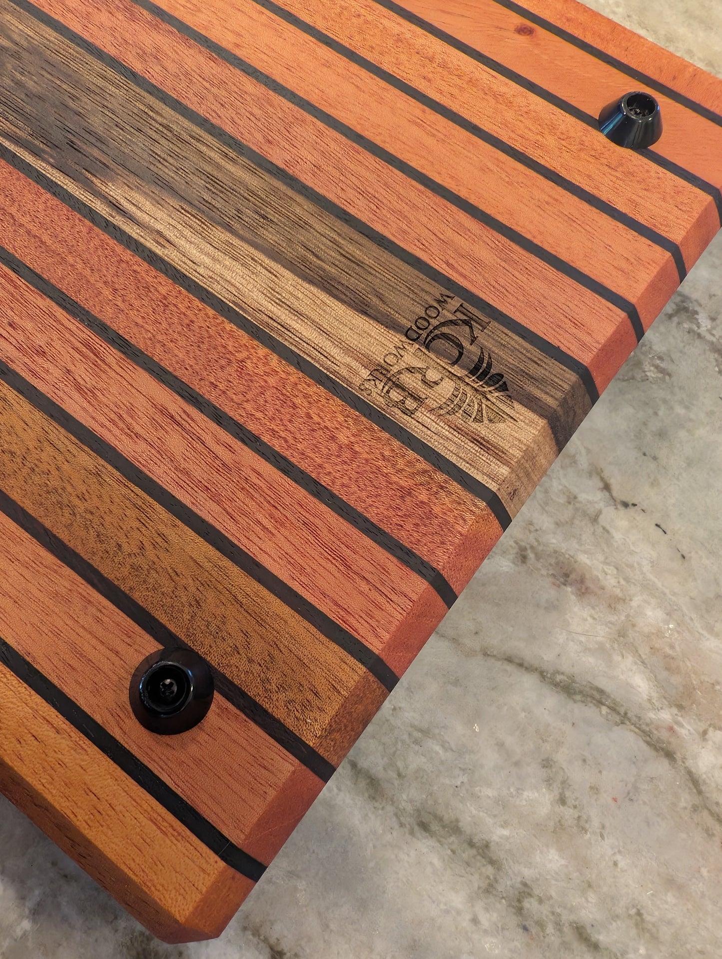 African Mahogany, Wenge & Zebrawood Cutting Board (#344)