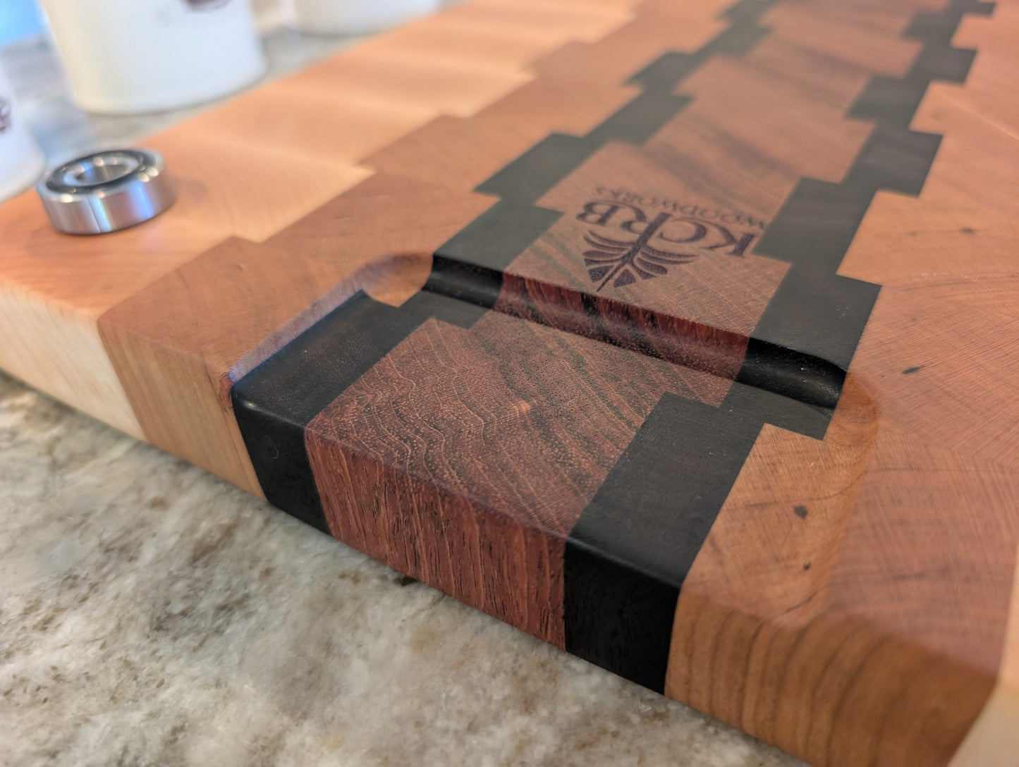 End Grain Maple, Cherry, Wenge and Walnut Butcher Block (#349)