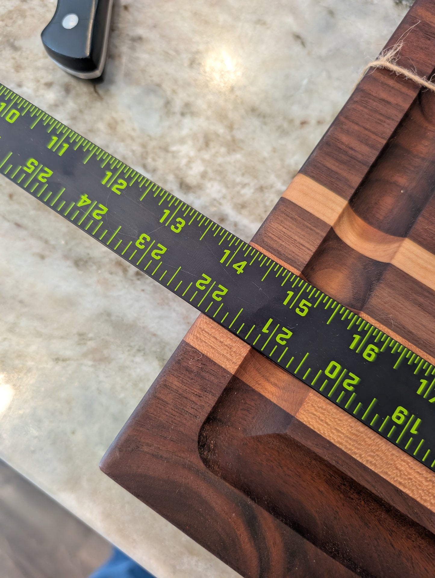 Walnut with Cherry Accent Stripes Cutting Board with juice groove (#147)
