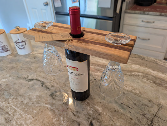 Wine Bottle & Glass Caddy – Ambrosia Maple & Walnut