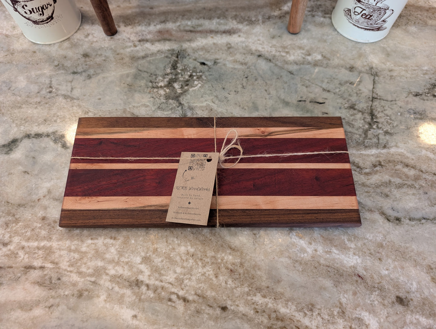 Bread Serving & Cutting Board – Ambrosia Maple, Padauk & Walnut (#341)