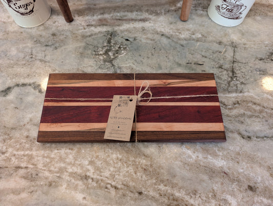 Bread Serving & Cutting Board – Ambrosia Maple, Padauk & Walnut (#341)