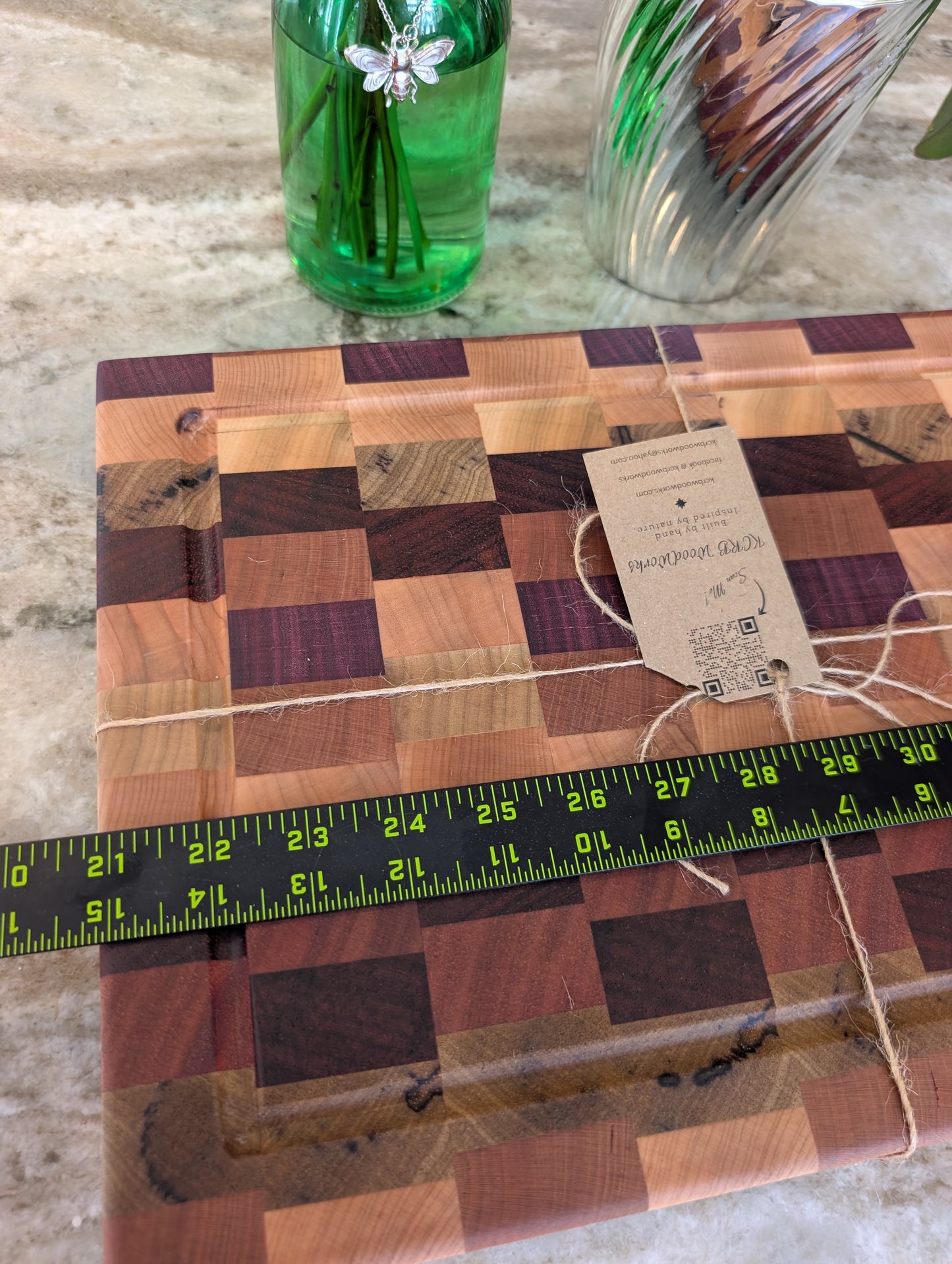 Color End Grain Cutting Board with Juice groove (#143)