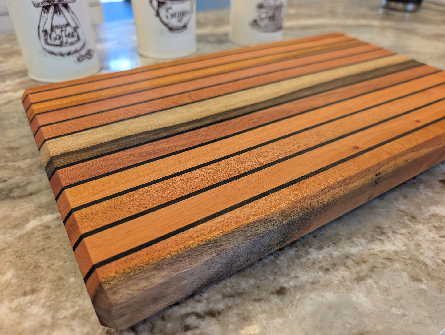 African Mahogany, Wenge & Zebrawood Cutting Board (#344)