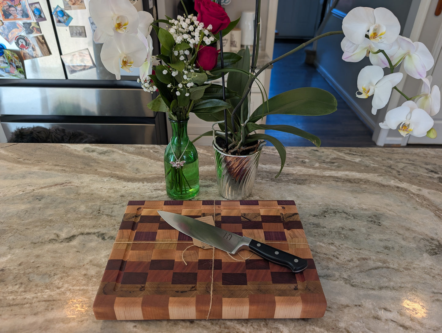 Color End Grain Cutting Board with Juice groove (#143)