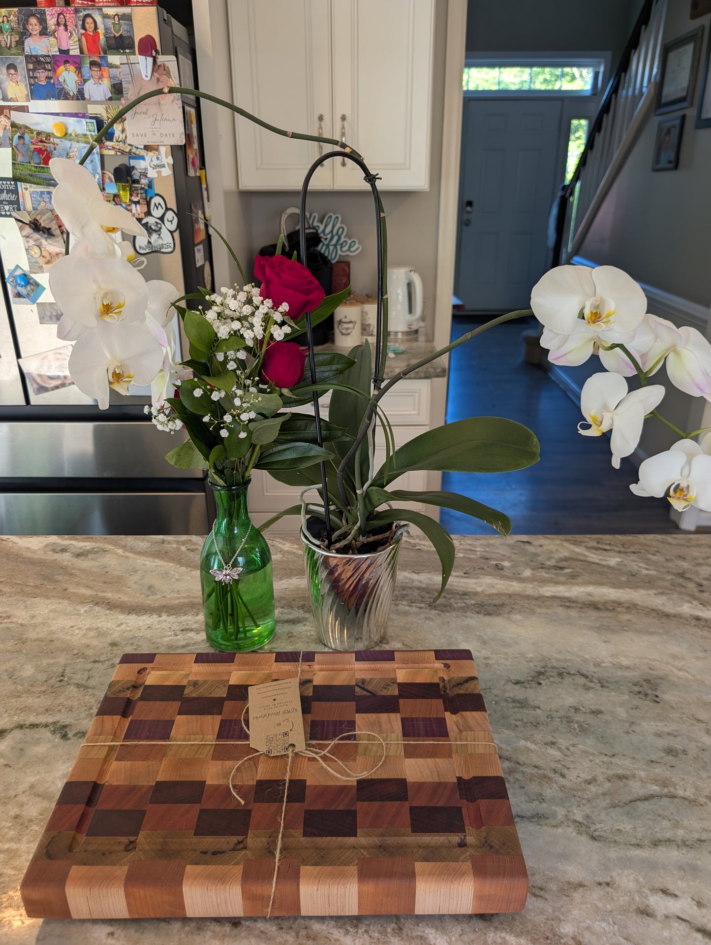 Color End Grain Cutting Board with Juice groove (#143)