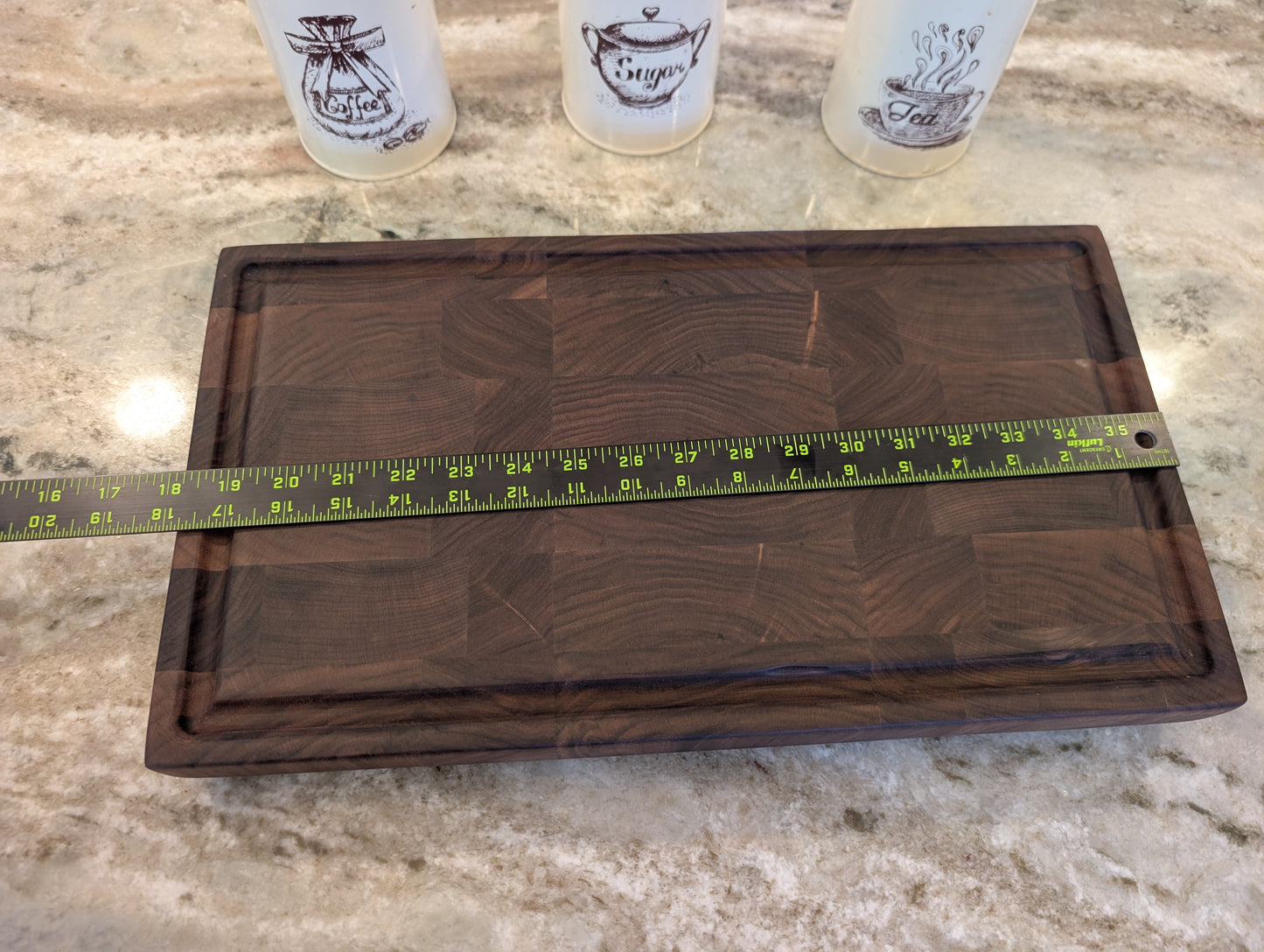End Grain Walnut Butcher Block with Juice Groove (#336)