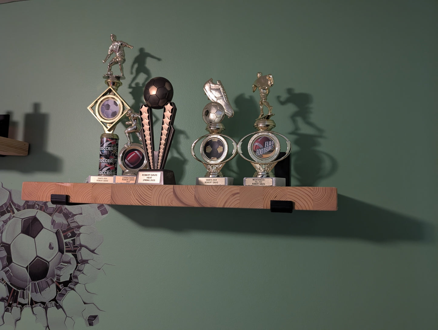 Handcrafted Hanging Shelf with End Grain Exposed (#201)