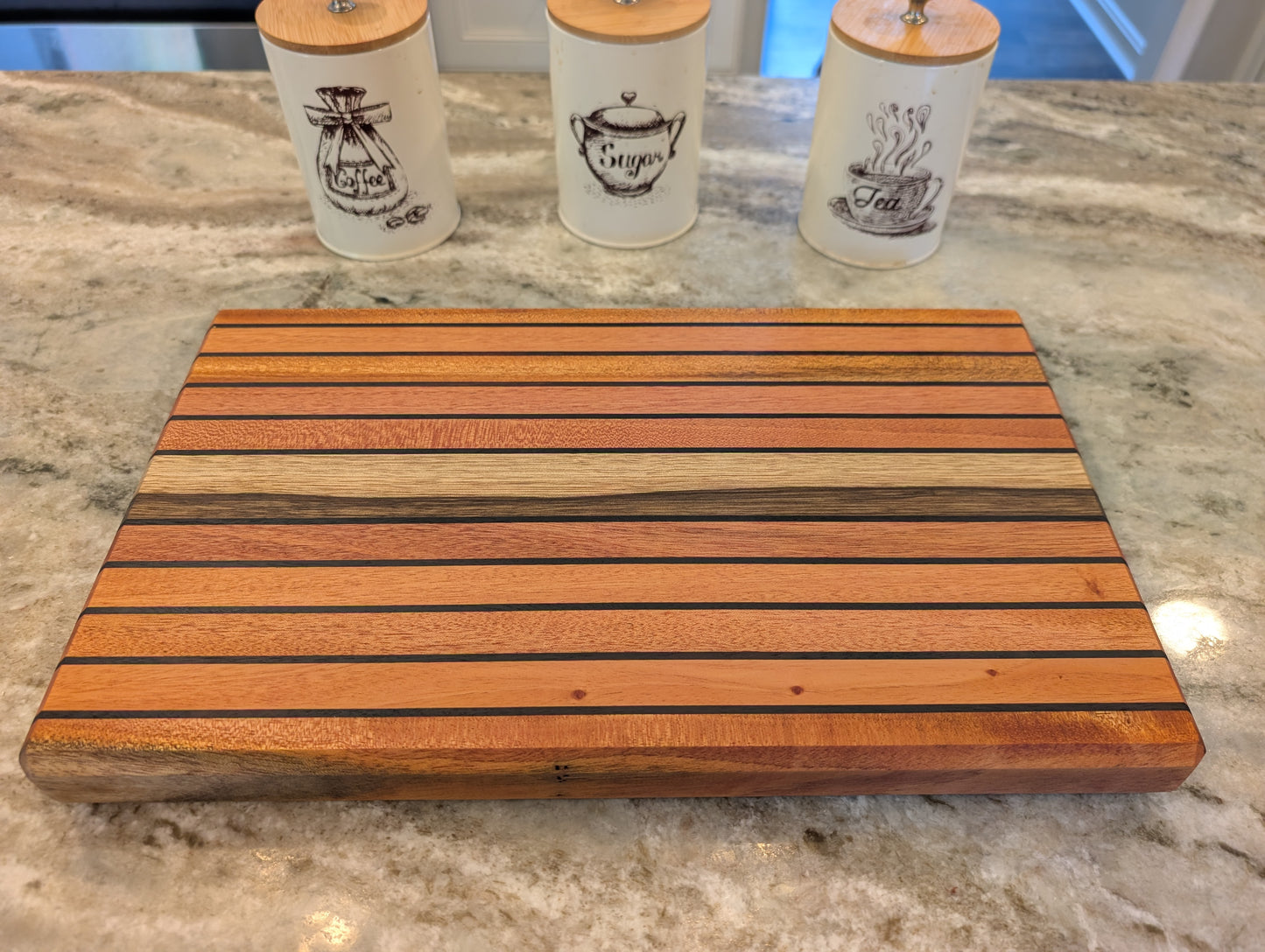 African Mahogany, Wenge & Zebrawood Cutting Board (#344)