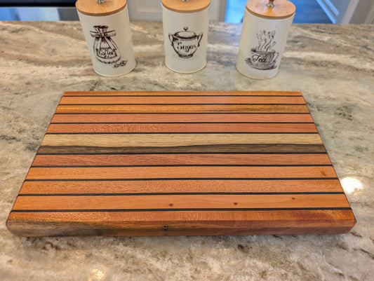 African Mahogany, Wenge & Zebrawood Cutting Board (#344)