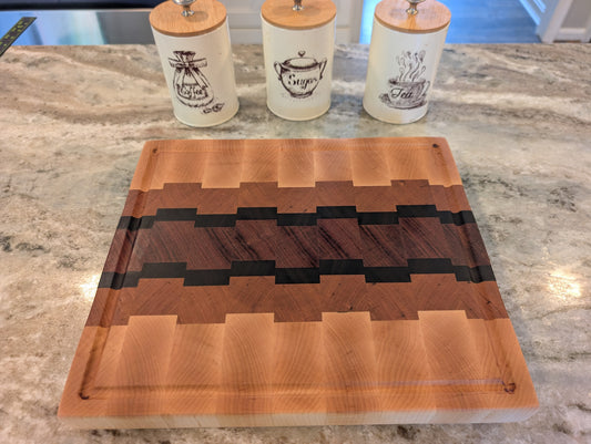 End Grain Maple, Cherry, Wenge and Walnut Butcher Block (#349)